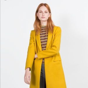 Mustard Yellow Jacket Zara Trafaluc Outerwear Coat